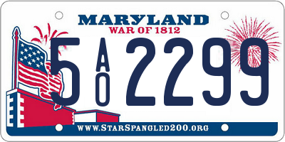 MD license plate 5AO2299