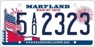 MD license plate 5AO2323