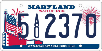 MD license plate 5AO2370