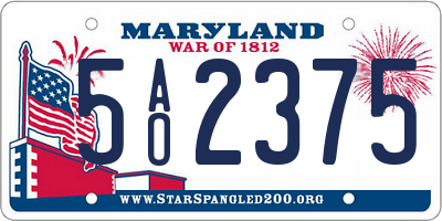 MD license plate 5AO2375