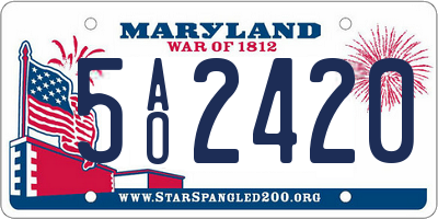 MD license plate 5AO2420