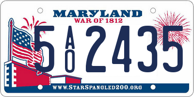 MD license plate 5AO2435