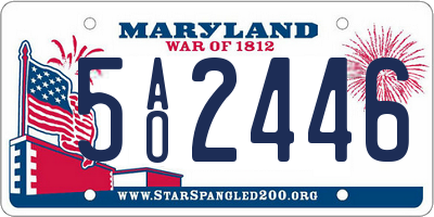 MD license plate 5AO2446