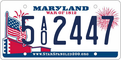 MD license plate 5AO2447