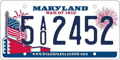 MD license plate 5AO2452