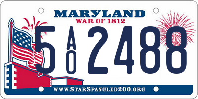 MD license plate 5AO2488