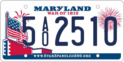 MD license plate 5AO2510