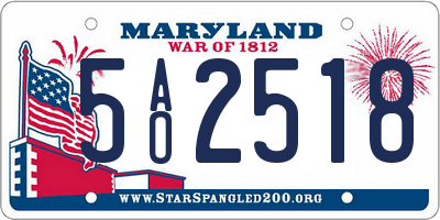 MD license plate 5AO2518