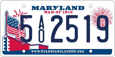 MD license plate 5AO2519
