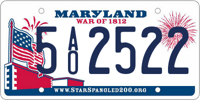 MD license plate 5AO2522