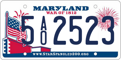 MD license plate 5AO2523
