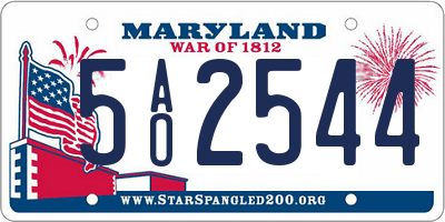 MD license plate 5AO2544
