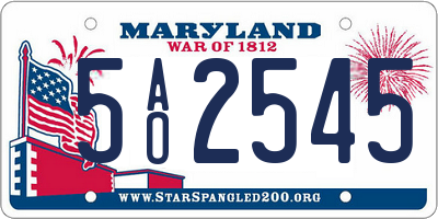 MD license plate 5AO2545