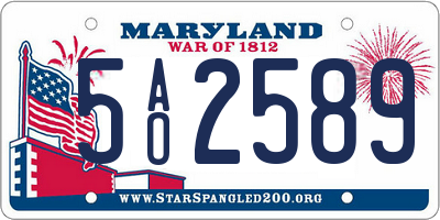 MD license plate 5AO2589