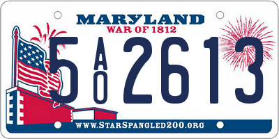 MD license plate 5AO2613