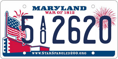MD license plate 5AO2620