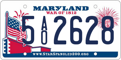 MD license plate 5AO2628