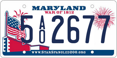 MD license plate 5AO2677