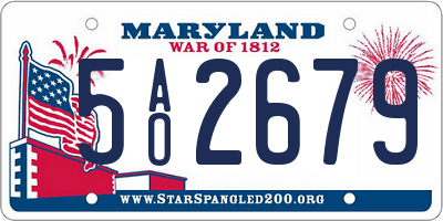 MD license plate 5AO2679