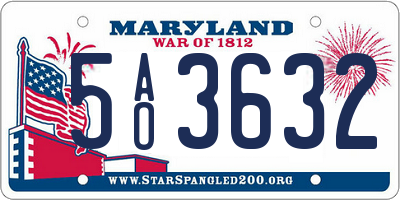 MD license plate 5AO3632