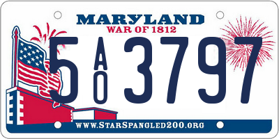 MD license plate 5AO3797