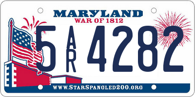 MD license plate 5AR4282