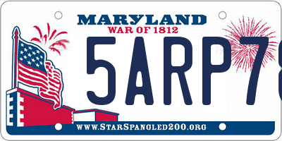 MD license plate 5ARP78