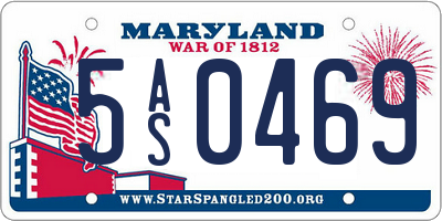 MD license plate 5AS0469