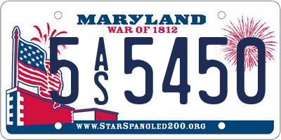 MD license plate 5AS5450