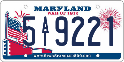 MD license plate 5AT9221