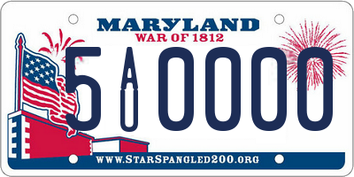 MD license plate 5AU0000