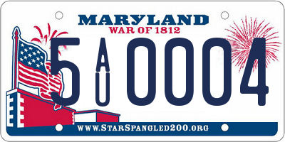MD license plate 5AU0004