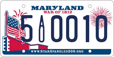 MD license plate 5AU0010