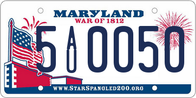 MD license plate 5AU0050