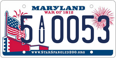 MD license plate 5AU0053