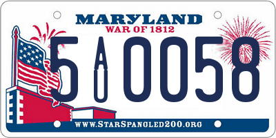MD license plate 5AU0058