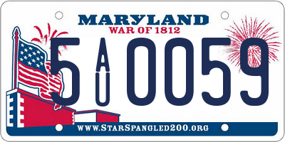 MD license plate 5AU0059