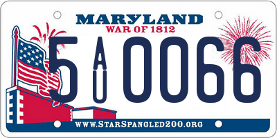 MD license plate 5AU0066