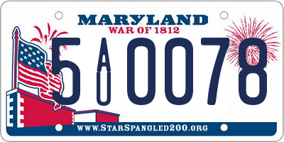 MD license plate 5AU0078