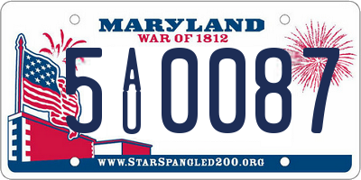 MD license plate 5AU0087