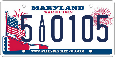 MD license plate 5AU0105