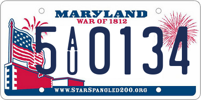 MD license plate 5AU0134