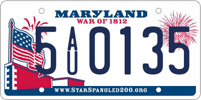 MD license plate 5AU0135