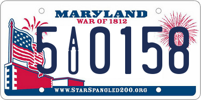 MD license plate 5AU0158