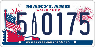 MD license plate 5AU0175