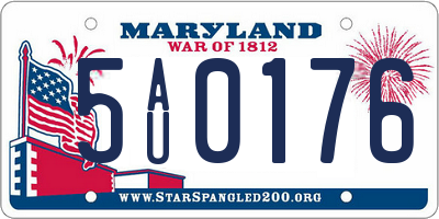 MD license plate 5AU0176