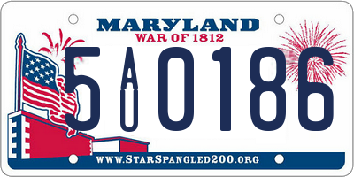 MD license plate 5AU0186