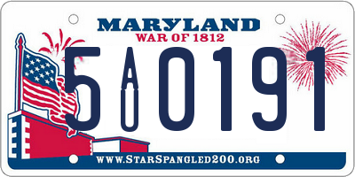 MD license plate 5AU0191