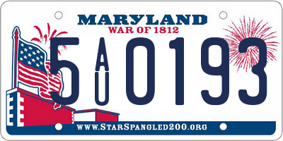 MD license plate 5AU0193