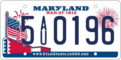 MD license plate 5AU0196